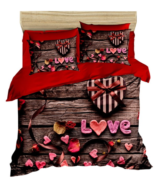 L'essentiel linge de maison Juego de funda de edredón individual Rojo, Marrón y Rosa L'essentiel linge de maison Juego de funda de edredón individual Rojo, Marrón y Rosa